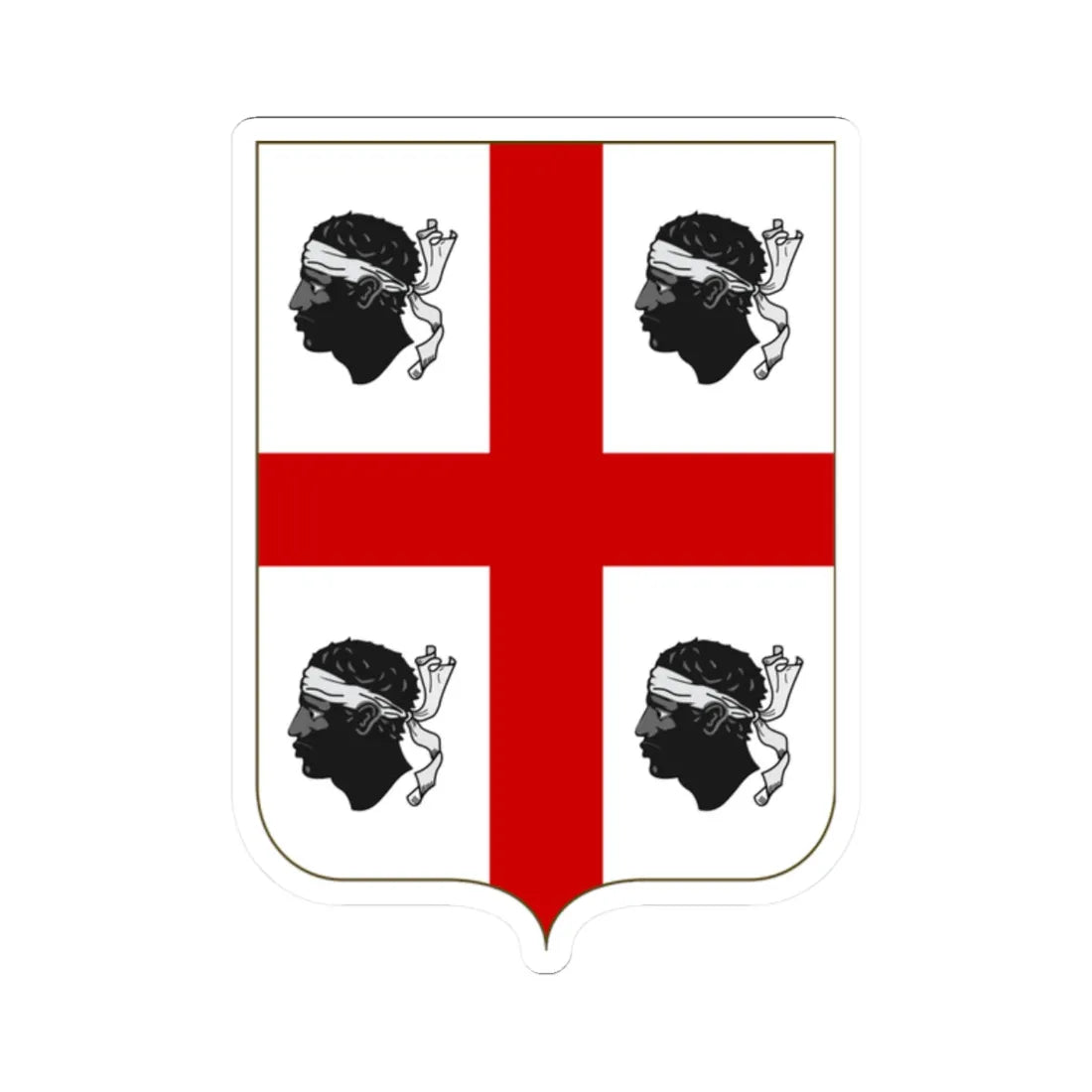 Proposed Arms of Sardinia 1910 (Italy) (Coat of Arms) STICKER Vinyl Kiss-Cut Decal 2 Inch White - The Sticker Space