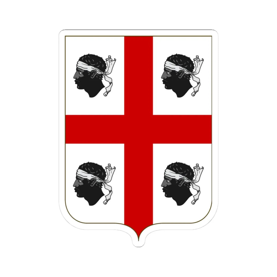 Proposed Arms of Sardinia 1910 (Italy) (Coat of Arms) STICKER Vinyl Kiss-Cut Decal 3 Inch White - The Sticker Space