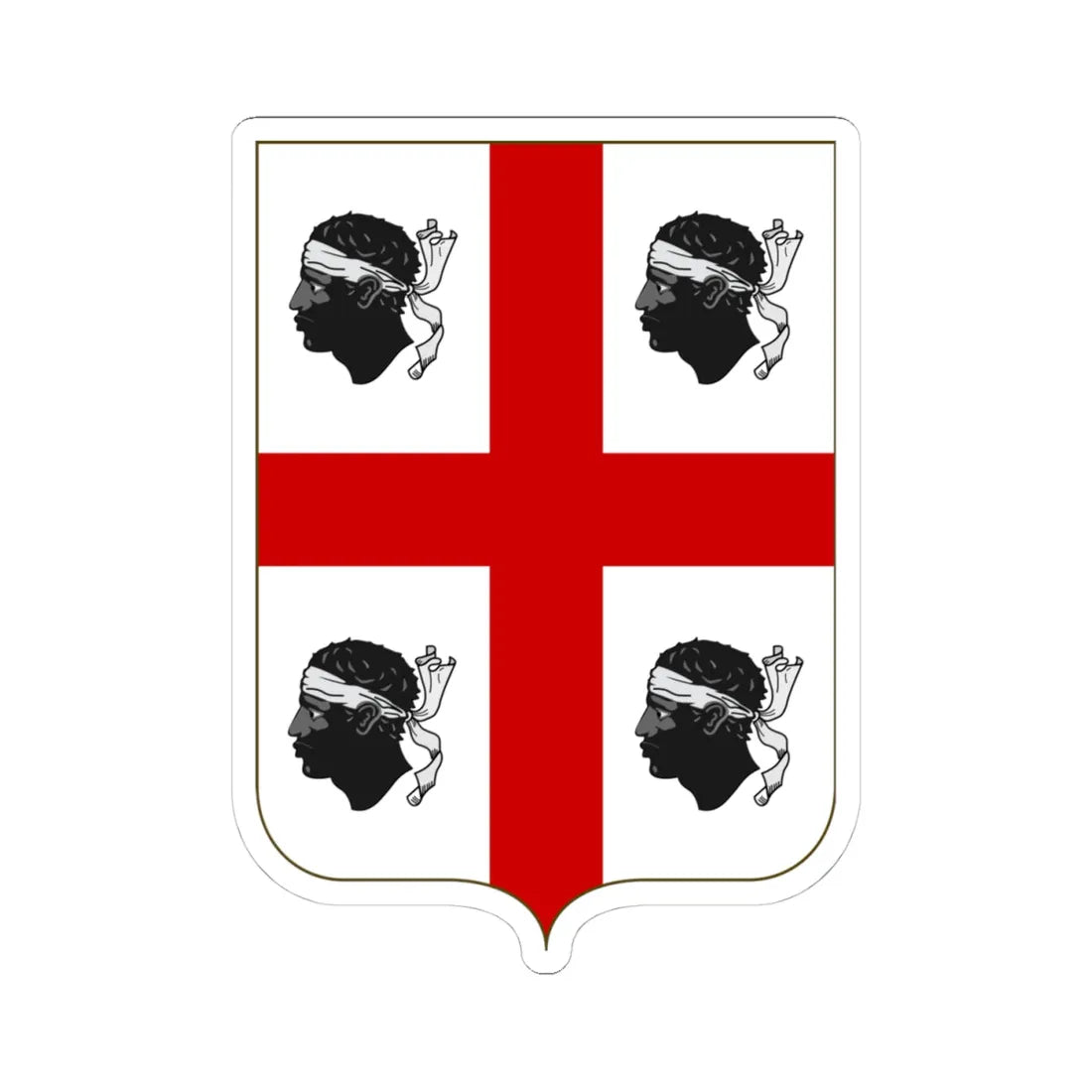 Proposed Arms of Sardinia 1910 (Italy) (Coat of Arms) STICKER Vinyl Kiss-Cut Decal 4 Inch White - The Sticker Space