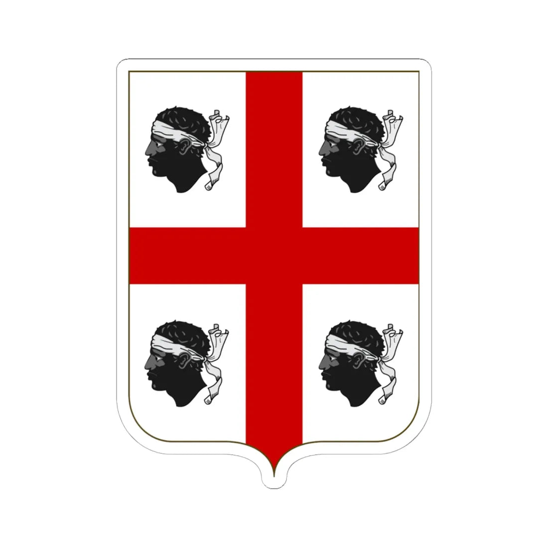 Proposed Arms of Sardinia 1910 (Italy) (Coat of Arms) STICKER Vinyl Kiss-Cut Decal 6 Inch White - The Sticker Space