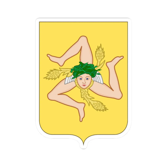 Proposed Arms of Sicily 1910 (Italy) (Coat of Arms) STICKER Vinyl Kiss-Cut Decal 2 Inch White - The Sticker Space