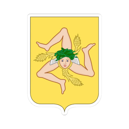 Proposed Arms of Sicily 1910 (Italy) (Coat of Arms) STICKER Vinyl Kiss-Cut Decal 3 Inch White - The Sticker Space