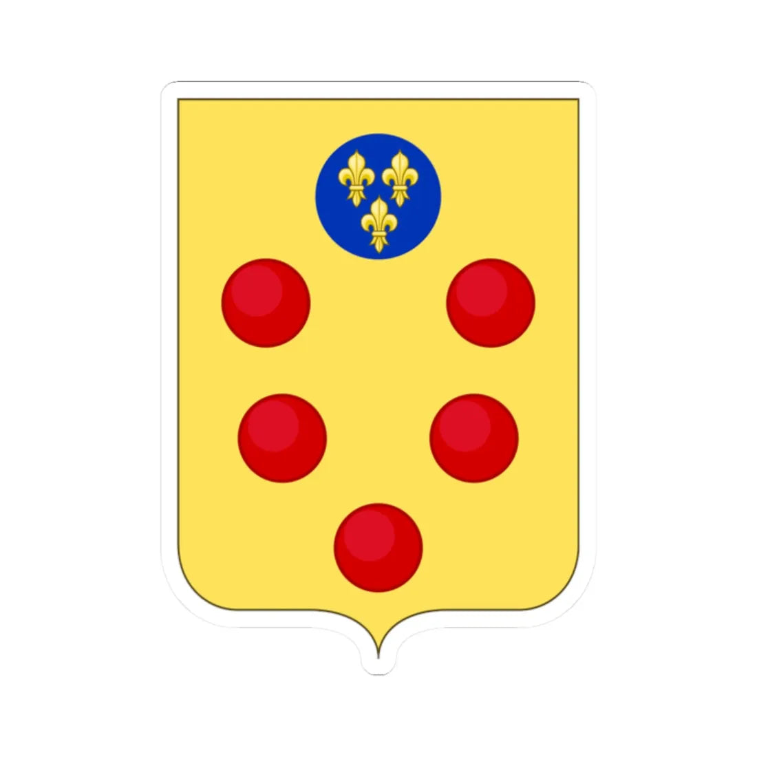 Proposed Arms of Tuscany 1910 (Italy) (Coat of Arms) STICKER Vinyl Kiss-Cut Decal 2 Inch White - The Sticker Space