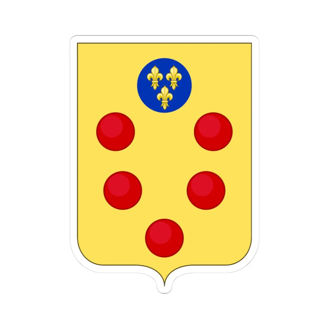 Proposed Arms of Tuscany 1910 (Italy) (Coat of Arms) STICKER Vinyl Kiss-Cut Decal 3 Inch White - The Sticker Space