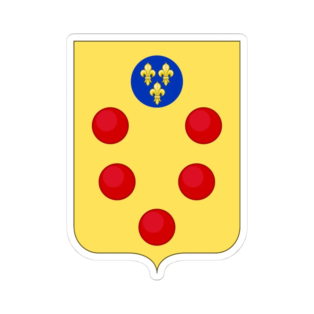 Proposed Arms of Tuscany 1910 (Italy) (Coat of Arms) STICKER Vinyl Kiss-Cut Decal 4 Inch White - The Sticker Space