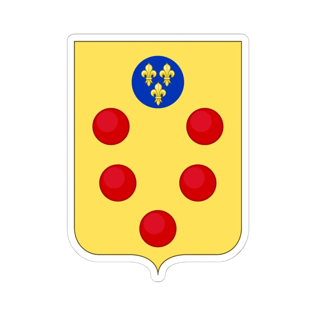 Proposed Arms of Tuscany 1910 (Italy) (Coat of Arms) STICKER Vinyl Kiss-Cut Decal 6 Inch White - The Sticker Space