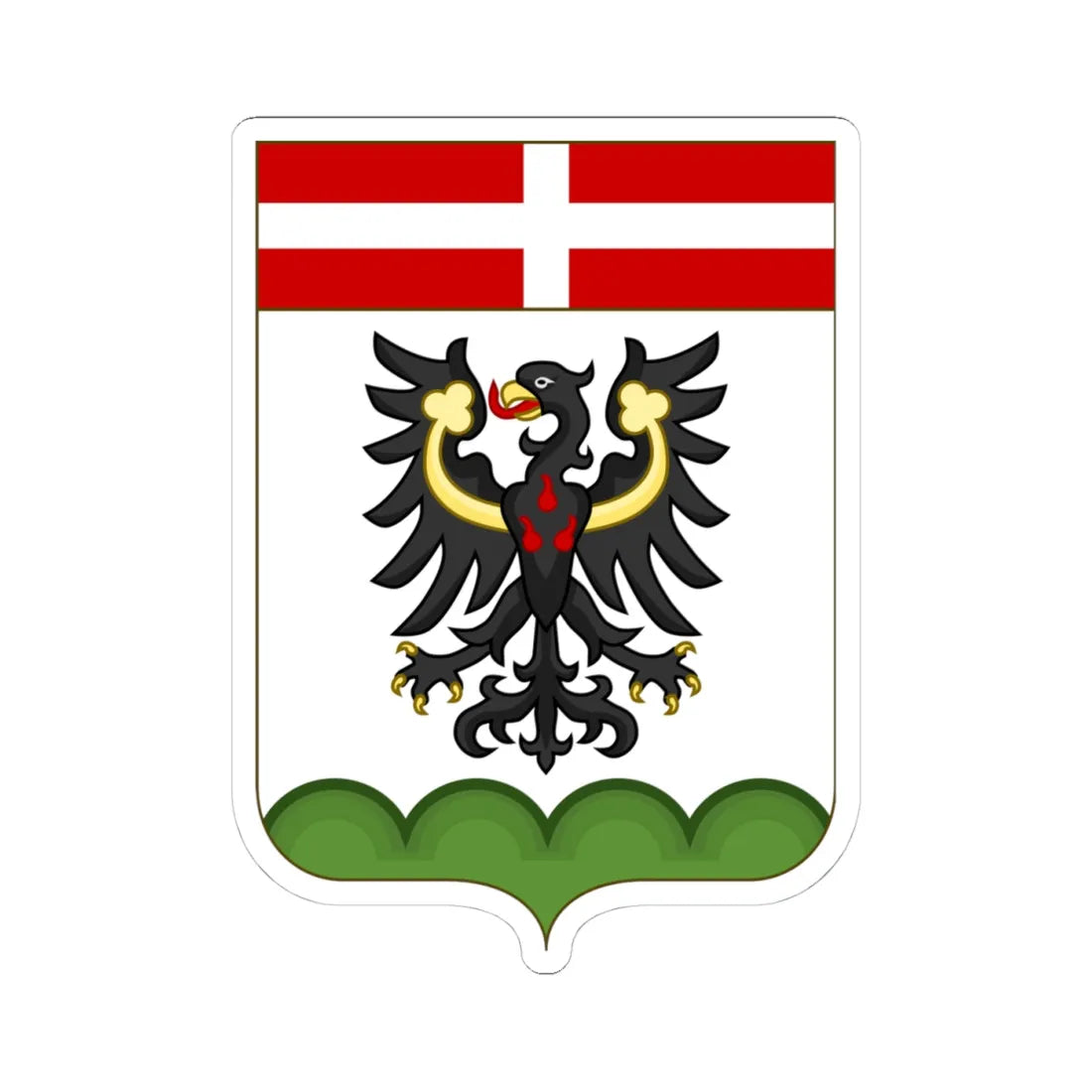 Proposed Arms of Venezia Tridentina 1910 (Italy) (Coat of Arms) STICKER Vinyl Kiss-Cut Decal 4 Inch White - The Sticker Space