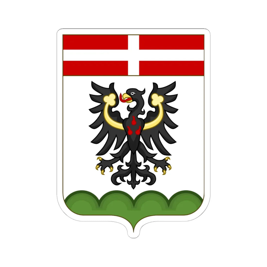 Proposed Arms of Venezia Tridentina 1910 (Italy) (Coat of Arms) STICKER Vinyl Kiss-Cut Decal 6 Inch White - The Sticker Space