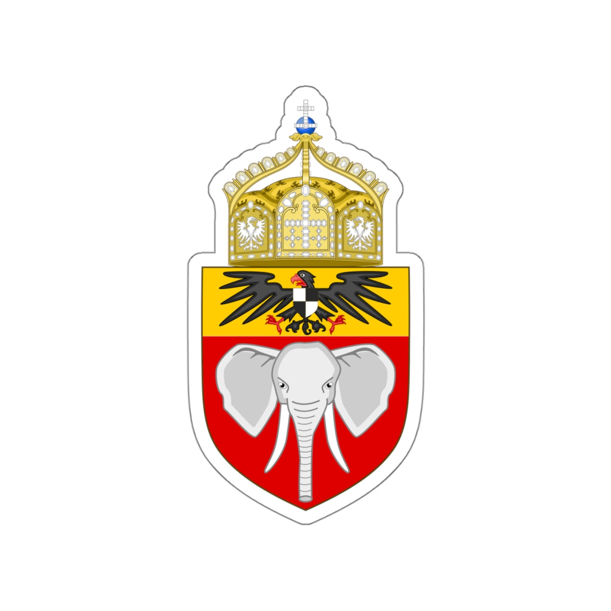 Proposed Coat of Arms Kamerun 1914 STICKER Vinyl Die-Cut Decal-White-The Sticker Space