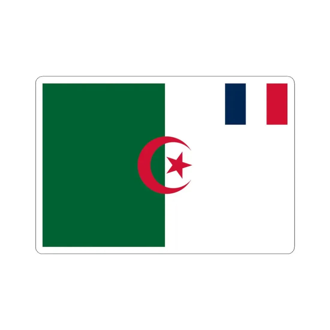 Proposed Flag for a Franco-Algerian Commonwealth 1962 (Algeria) STICKER Vinyl Kiss-Cut Decal 3 Inch White - The Sticker Space