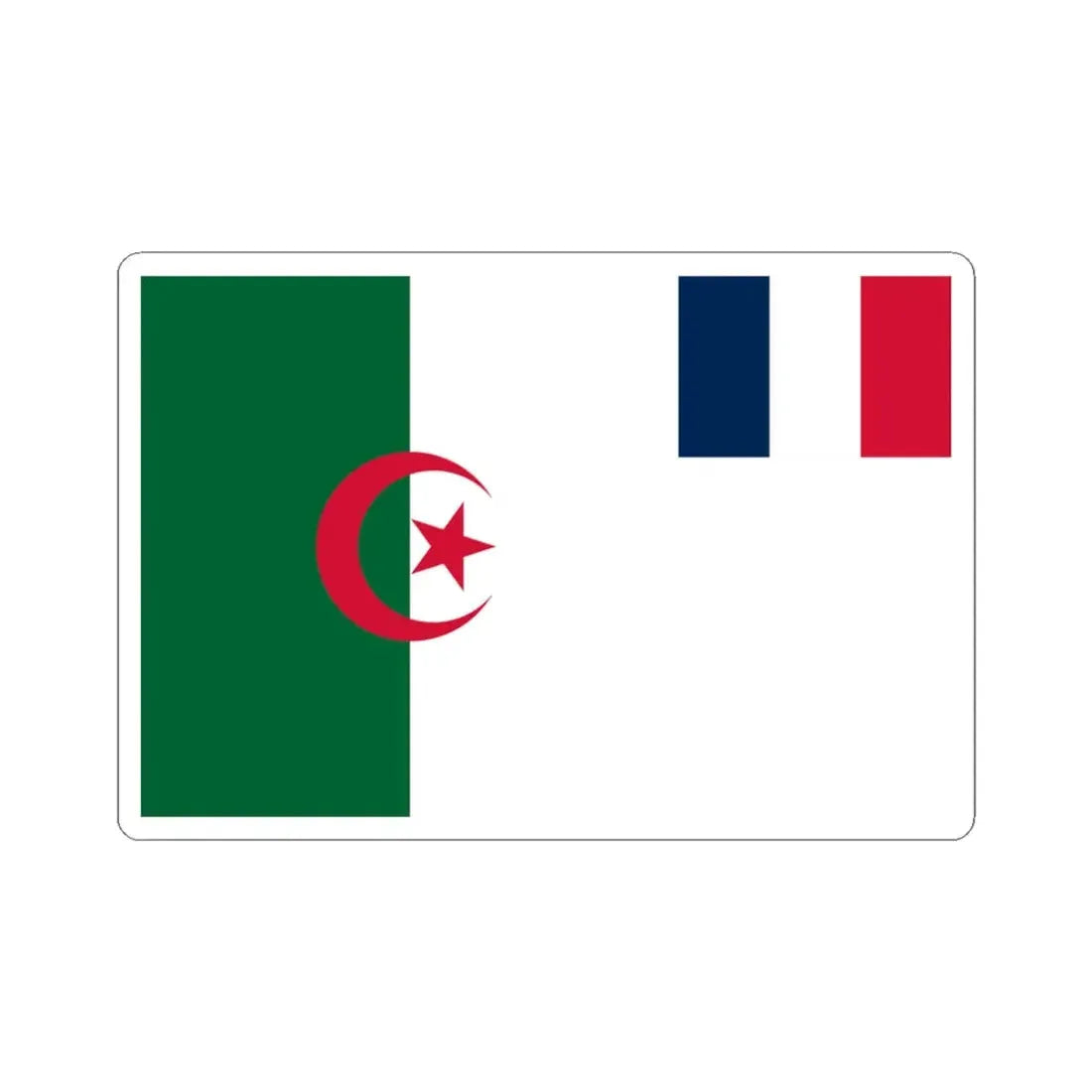 Proposed Flag of Algeria during FLN-OAS ceasefire talks 1962 (Algeria) STICKER Vinyl Kiss-Cut Decal 3 Inch White - The Sticker Space