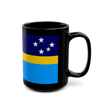 Proposed flag of Antarctica Dave Hamilton - Black Coffee Mug-The Sticker Space