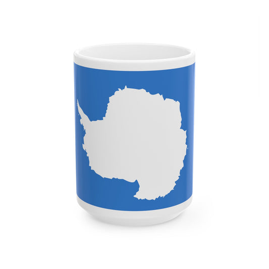 Proposed flag of Antarctica Graham Bartram - White Coffee Mug-15oz-The Sticker Space