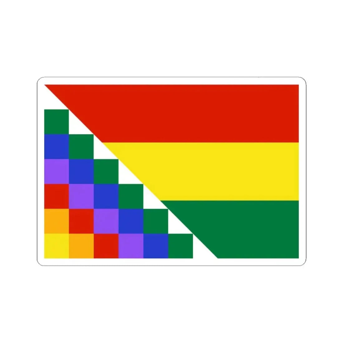 Proposed flag of Bolivia (Bolivia) STICKER Vinyl Kiss-Cut Decal 3 Inch White - The Sticker Space