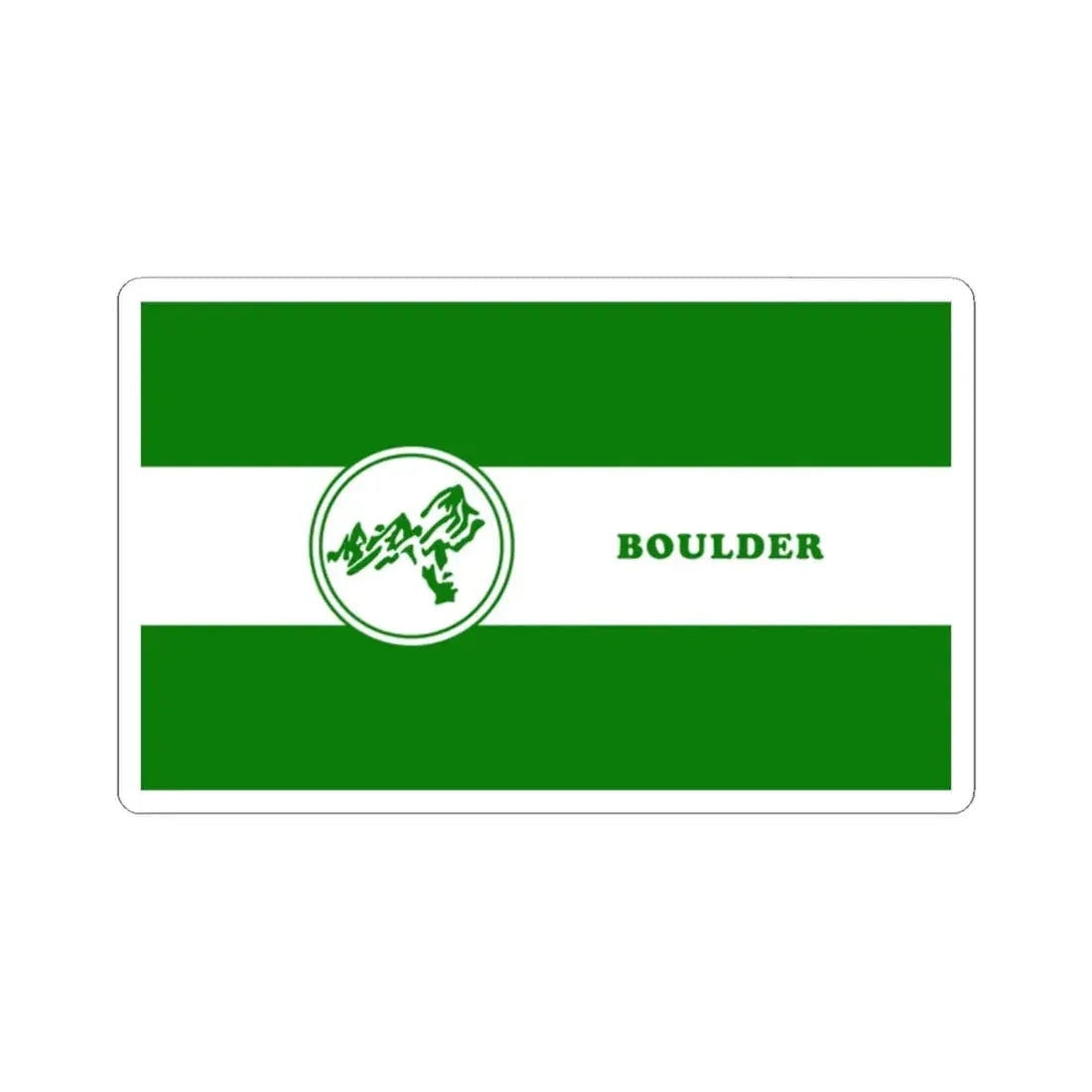 Proposed Flag of Boulder Colorado (United States) STICKER Vinyl Kiss-Cut Decal 2 Inch White - The Sticker Space