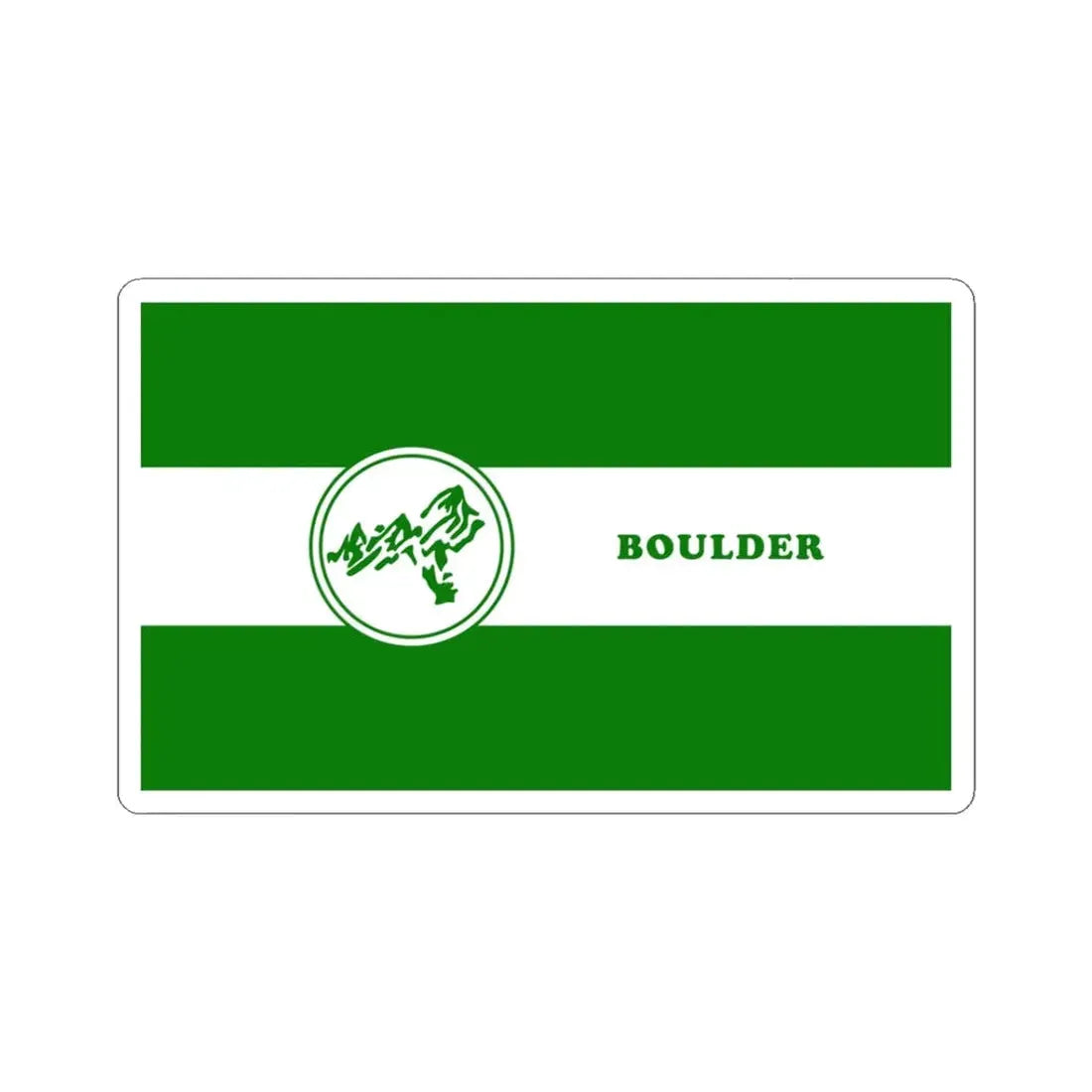 Proposed Flag of Boulder Colorado (United States) STICKER Vinyl Kiss-Cut Decal 3 Inch White - The Sticker Space