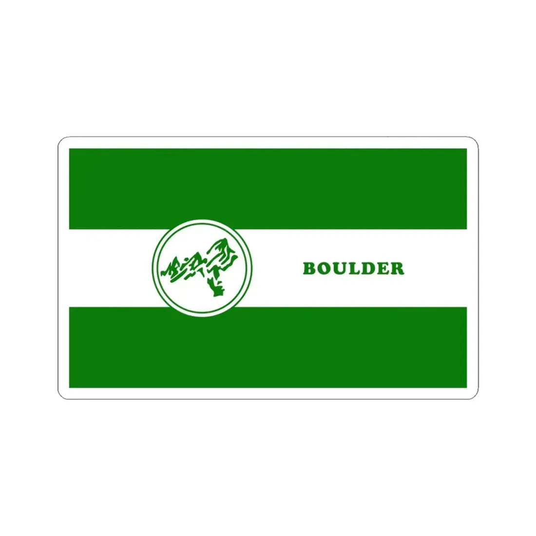 Proposed Flag of Boulder Colorado (United States) STICKER Vinyl Kiss-Cut Decal 4 Inch White - The Sticker Space