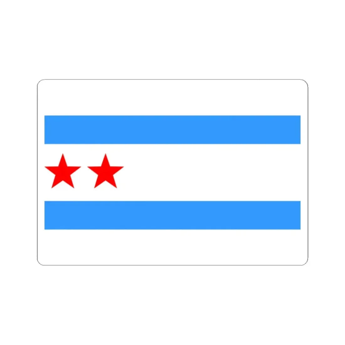 Proposed flag of Chicago Illinois 1928 (United States) STICKER Vinyl Kiss-Cut Decal 2 Inch White - The Sticker Space