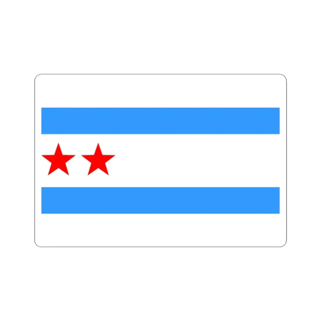 Proposed flag of Chicago Illinois 1928 (United States) STICKER Vinyl Kiss-Cut Decal 3 Inch White - The Sticker Space