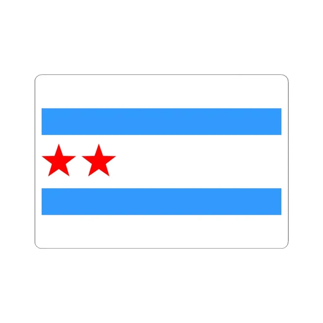 Proposed flag of Chicago Illinois 1928 (United States) STICKER Vinyl Kiss-Cut Decal 4 Inch White - The Sticker Space