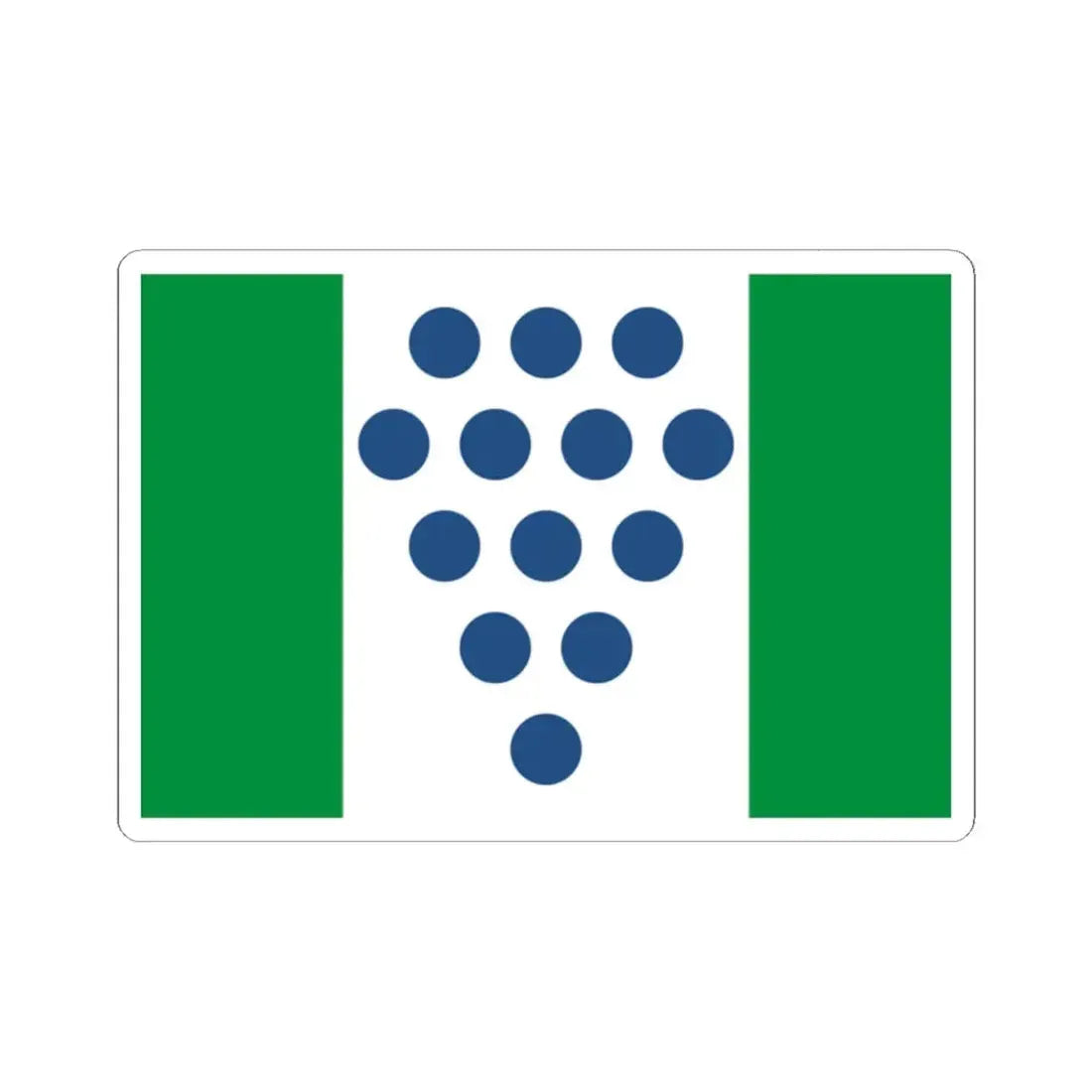 Proposed flag of Connecticut 1976 (United States) STICKER Vinyl Kiss-Cut Decal 2 Inch White - The Sticker Space
