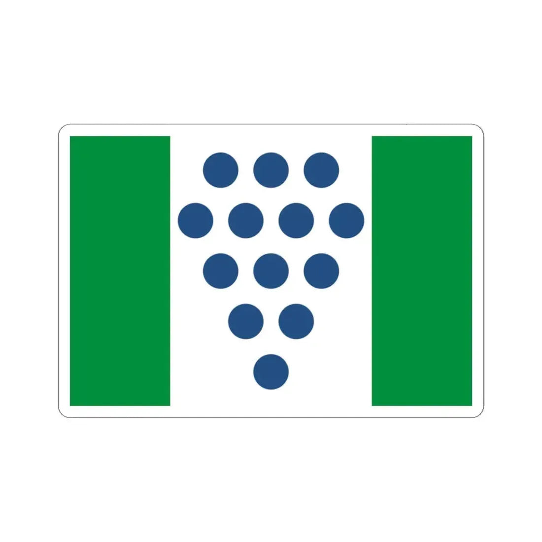 Proposed flag of Connecticut 1976 (United States) STICKER Vinyl Kiss-Cut Decal 3 Inch White - The Sticker Space