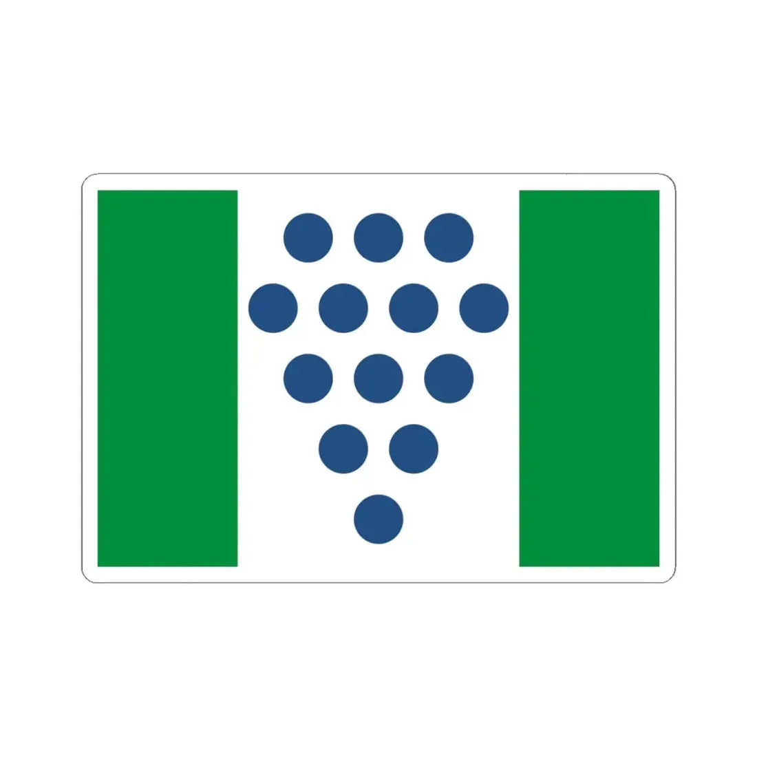 Proposed flag of Connecticut 1976 (United States) STICKER Vinyl Kiss-Cut Decal 6 Inch White - The Sticker Space