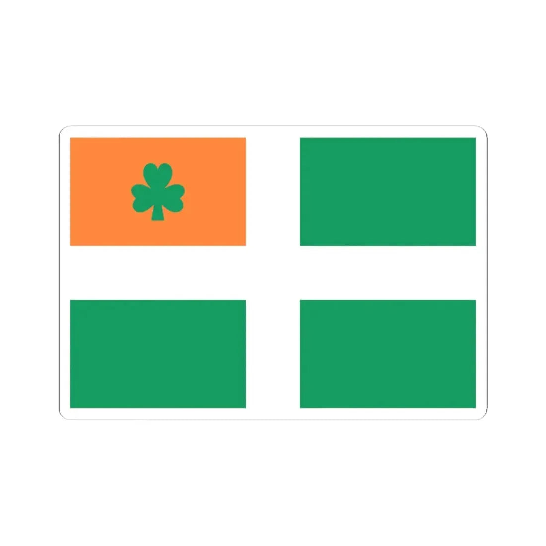 Proposed flag of Ireland 1957 (Ireland) STICKER Vinyl Kiss-Cut Decal 4 Inch White - The Sticker Space