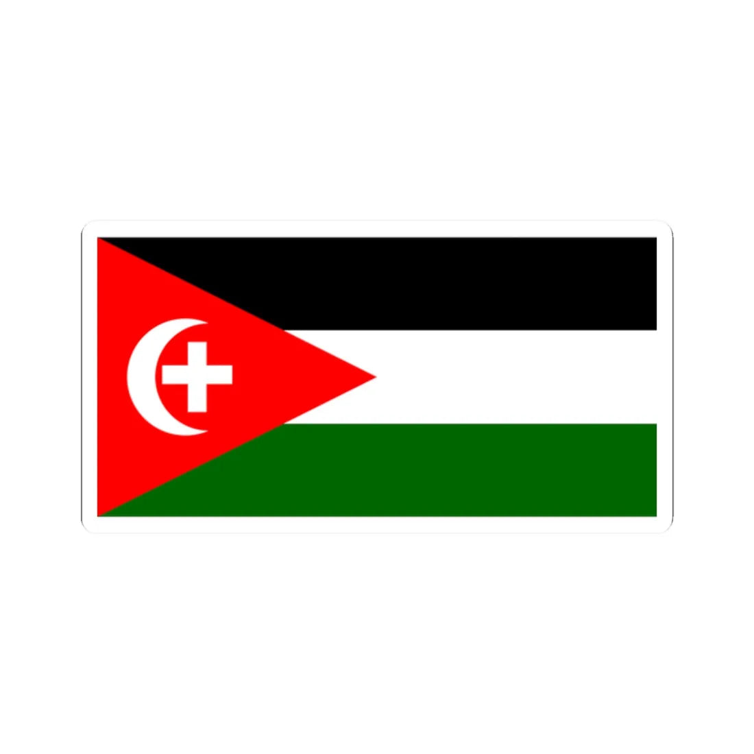Proposed flag of Palestine An Arab From Haifa (Palestine) STICKER Vinyl Kiss-Cut Decal 2 Inch White - The Sticker Space