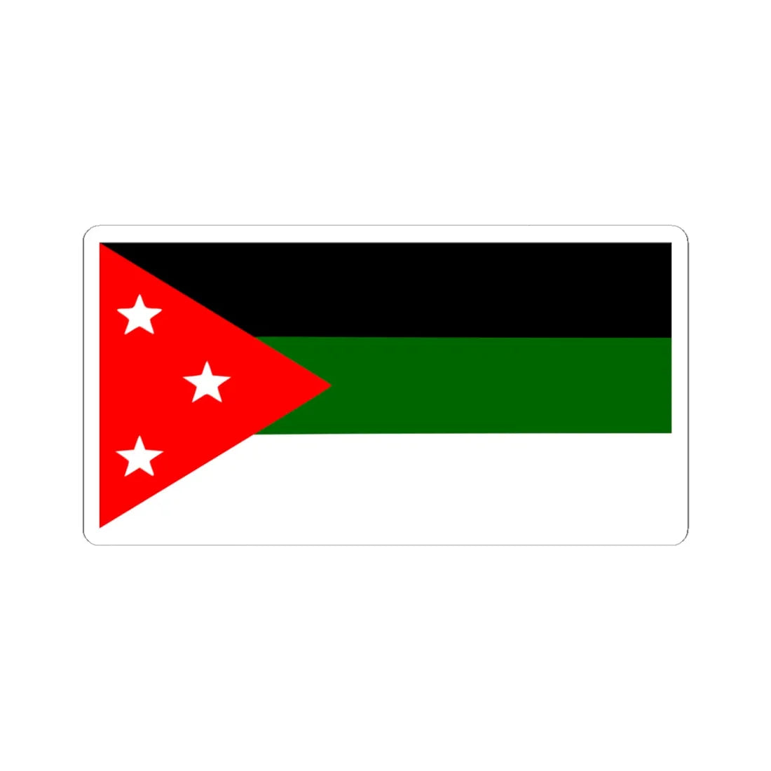 Proposed flag of Palestine Hamdi Canan (Palestine) STICKER Vinyl Kiss-Cut Decal 4 Inch White - The Sticker Space