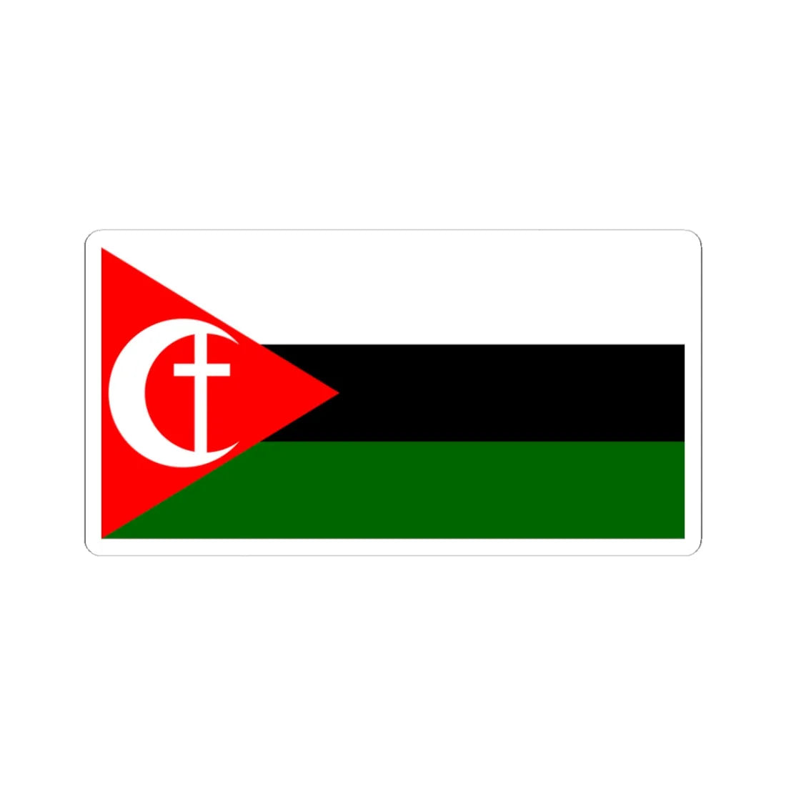 Proposed flag of Palestine Husein Mikdadi (Palestine) STICKER Vinyl Kiss-Cut Decal 3 Inch White - The Sticker Space