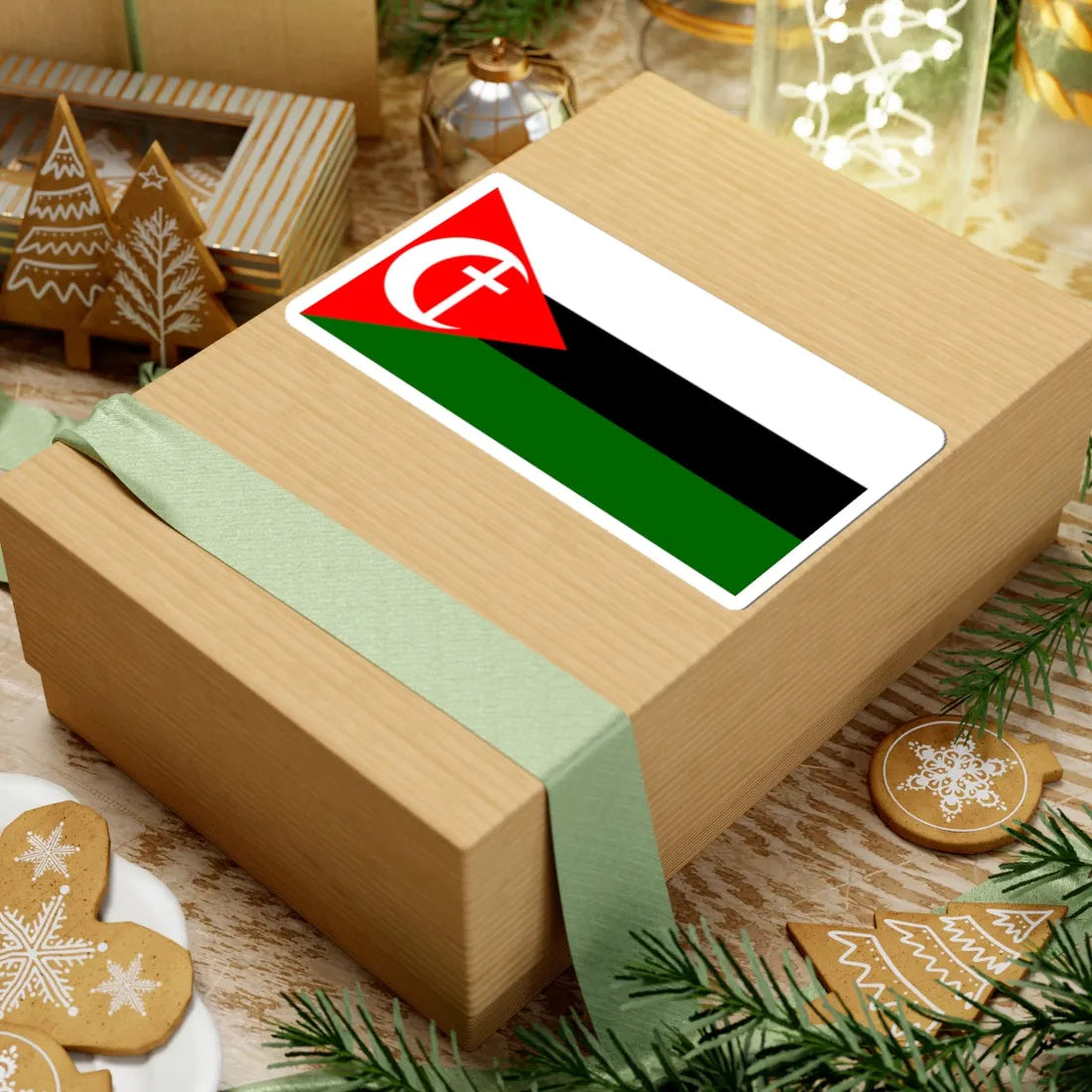 Proposed flag of Palestine Husein Mikdadi (Palestine) STICKER Vinyl Kiss-Cut Decal - The Sticker Space