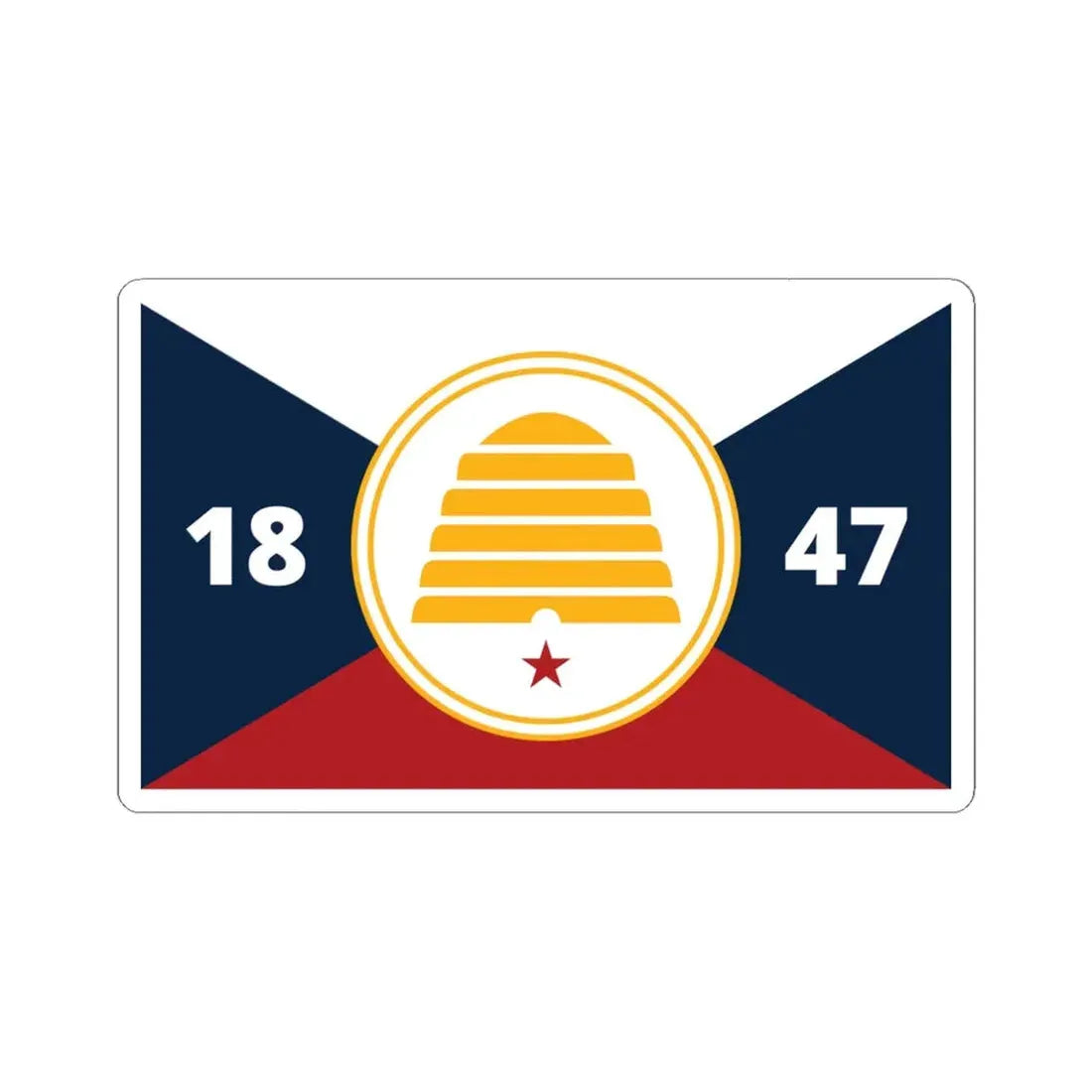 Proposed flag of Utah 2019 (United States) STICKER Vinyl Kiss-Cut Decal 6 Inch White - The Sticker Space