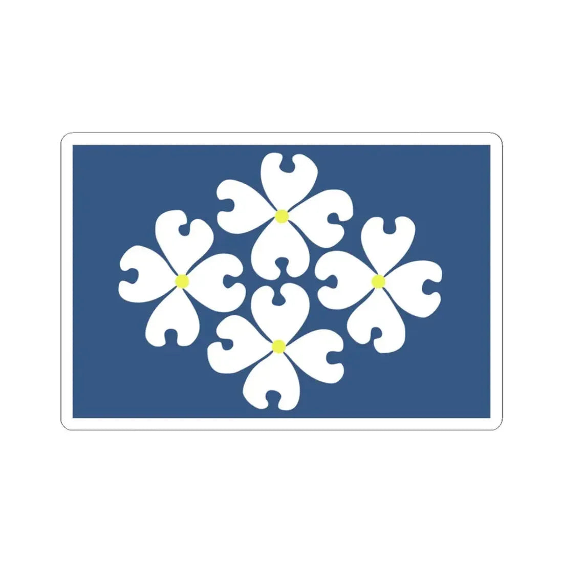 Proposed flag of Virginia 1976 (United States) STICKER Vinyl Kiss-Cut Decal 3 Inch White - The Sticker Space