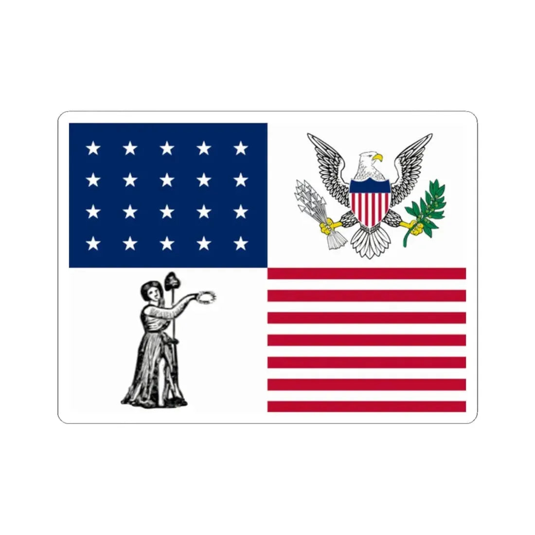 Proposed US Presidential Flag 1817 recreation (United States) STICKER Vinyl Kiss-Cut Decal 2 Inch White - The Sticker Space