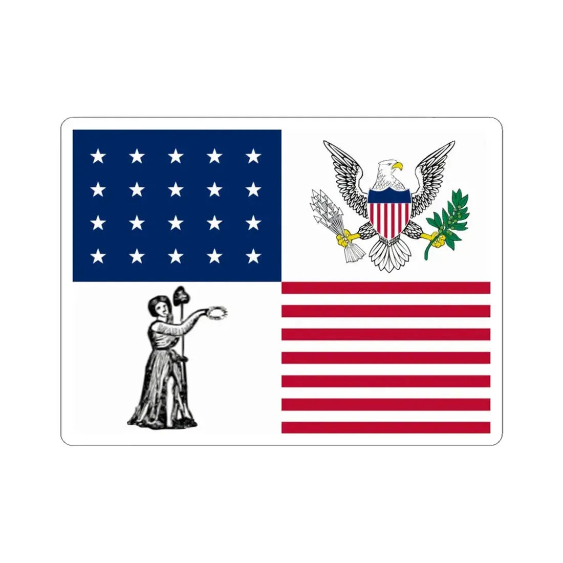 Proposed US Presidential Flag 1817 recreation (United States) STICKER Vinyl Kiss-Cut Decal 6 Inch White - The Sticker Space