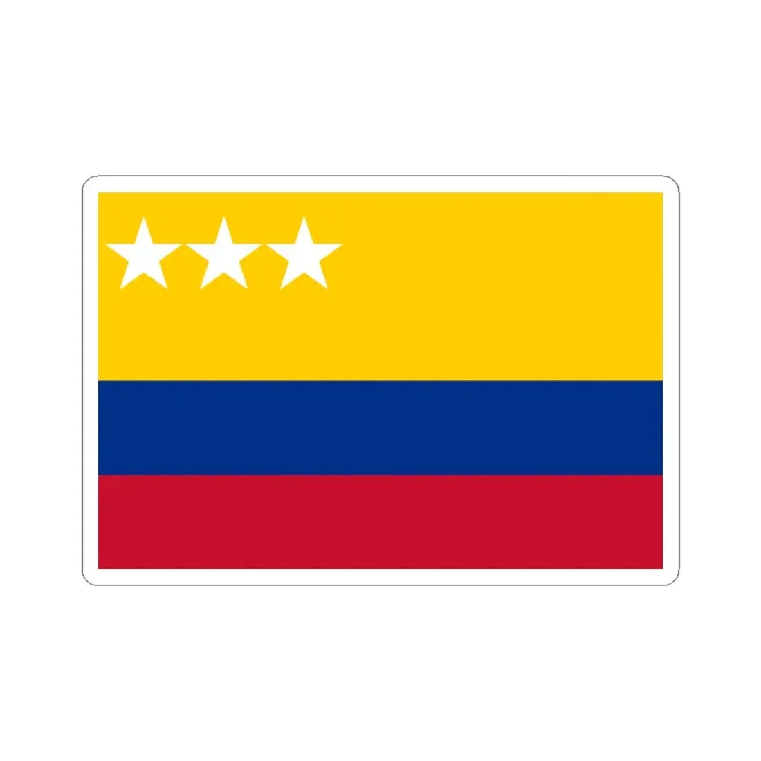 Propuesta de bandera de la Gran Colombia con tres estrellas (Colombia) STICKER Vinyl Kiss-Cut Decal 4 Inch White - The Sticker Space