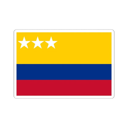 Propuesta de bandera de la Gran Colombia con tres estrellas (Colombia) STICKER Vinyl Kiss-Cut Decal 6 Inch White - The Sticker Space