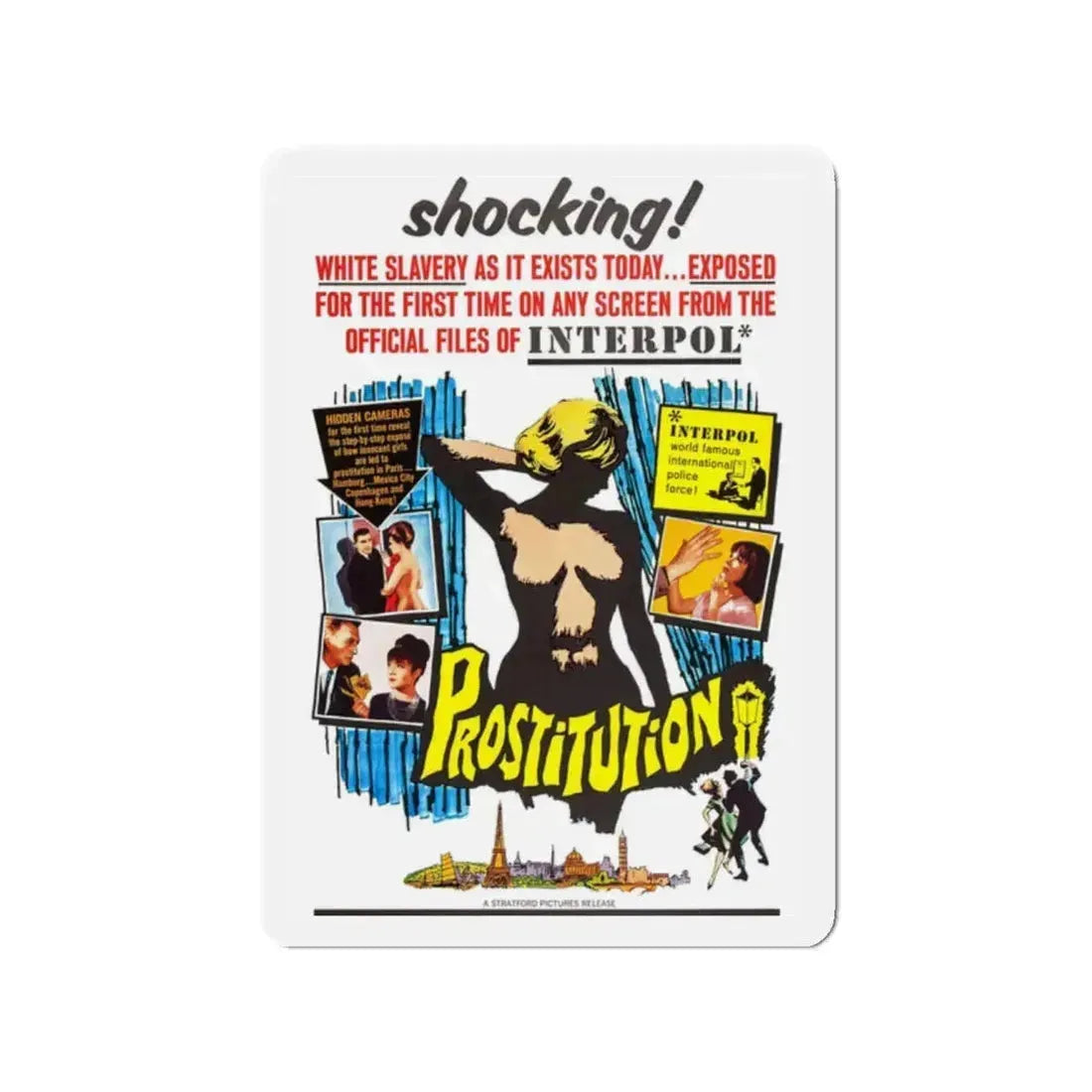 PROSTITUTION 1963 Movie Poster - Refrigerator Magnet 2 Inch Die-Cut - The Sticker Space
