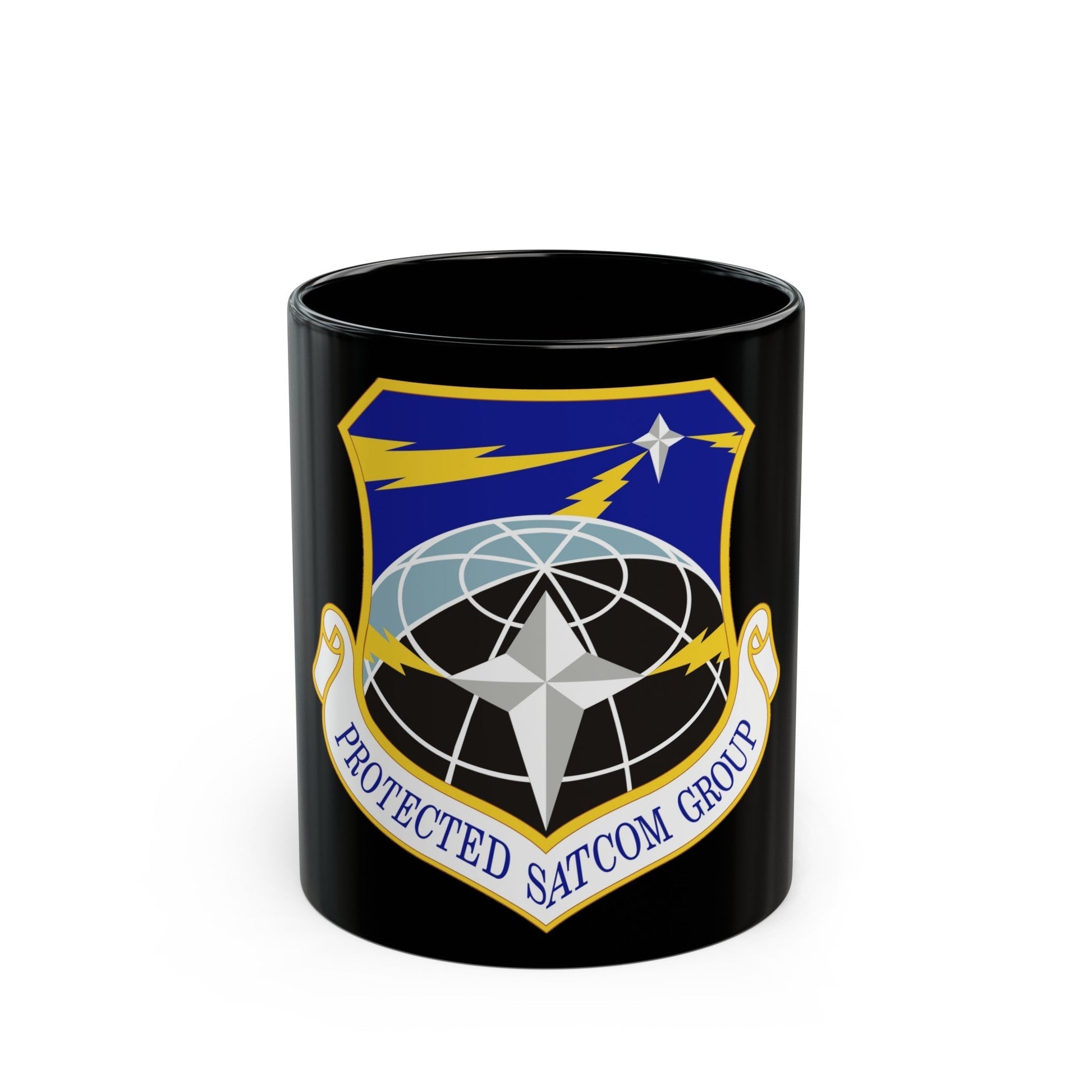 Protected SATCOM Group (U.S. Air Force) Black Coffee Mug-11oz-The Sticker Space