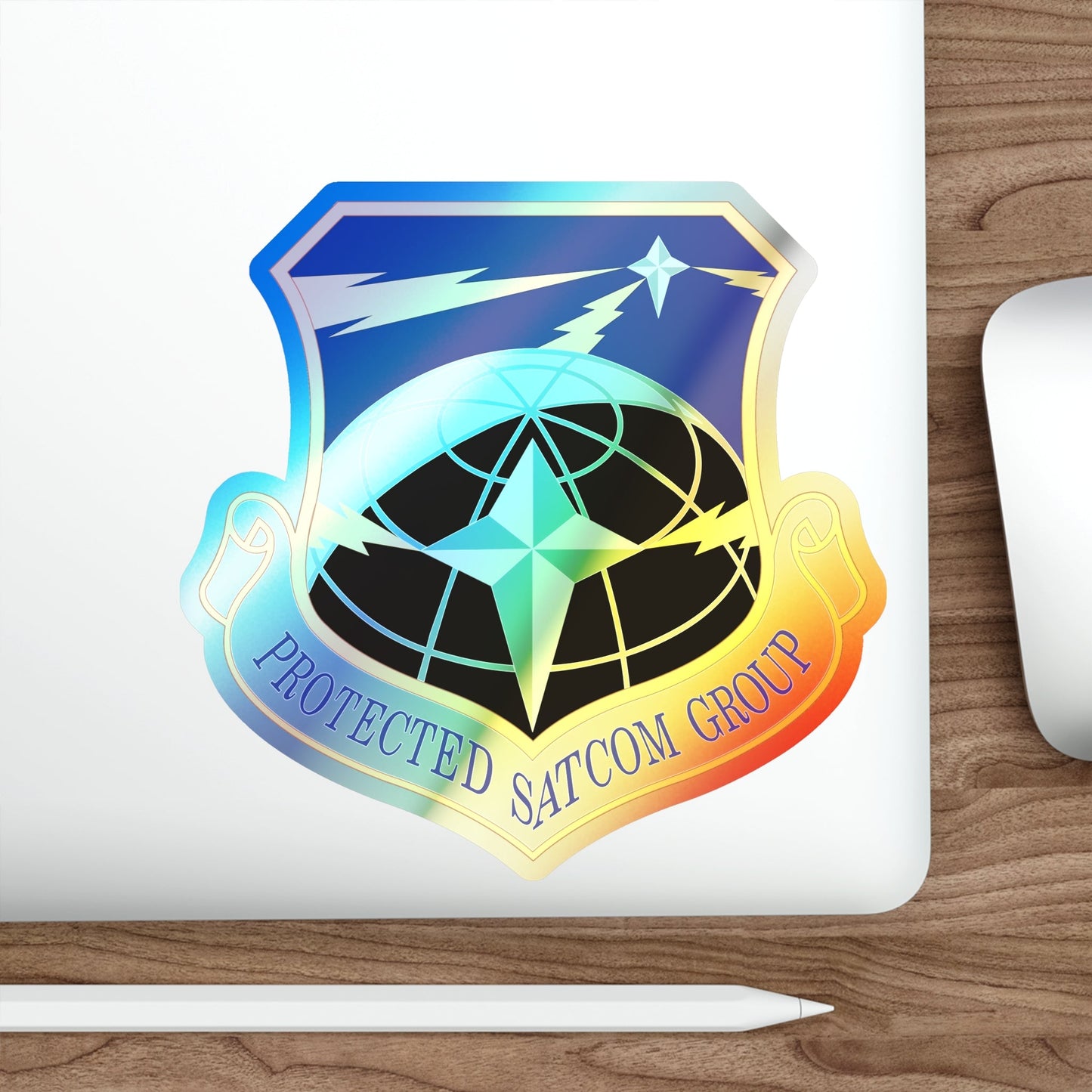 Protected SATCOM Group (U.S. Air Force) Holographic STICKER Die-Cut Vinyl Decal-The Sticker Space