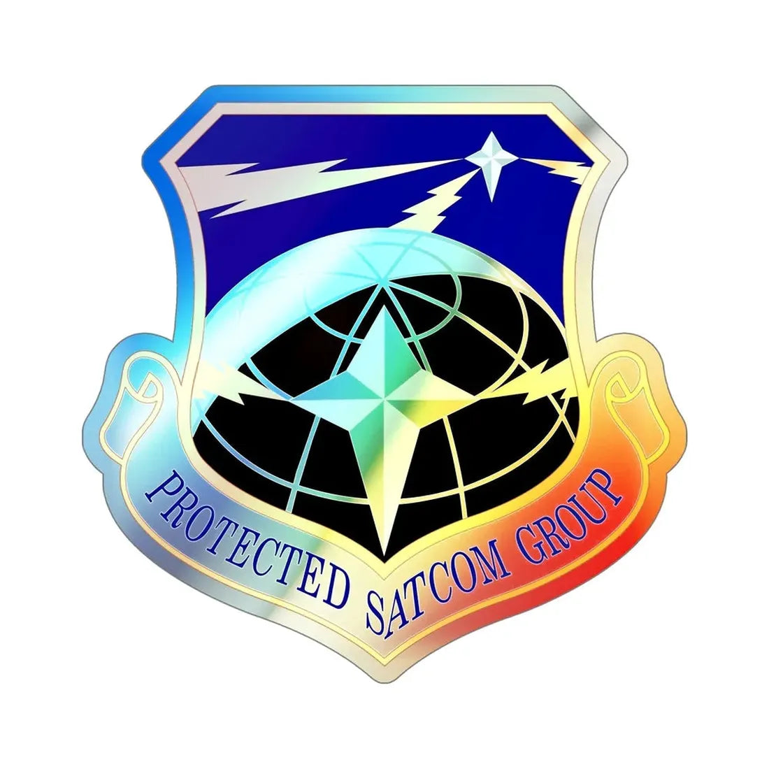 Protected SATCOM Group (U.S. Air Force) Holographic STICKER Die-Cut Vinyl Decal - The Sticker Space