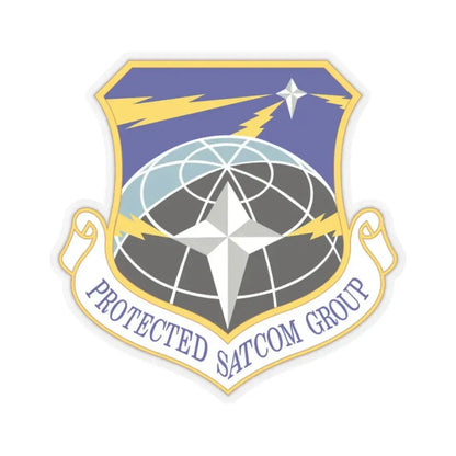 Protected SATCOM Group (U.S. Air Force) STICKER Vinyl Kiss-Cut Decal 2 Inch Transparent - The Sticker Space