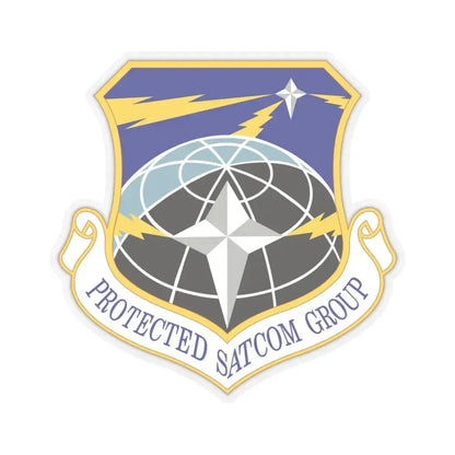 Protected SATCOM Group (U.S. Air Force) STICKER Vinyl Kiss-Cut Decal 4 Inch Transparent - The Sticker Space