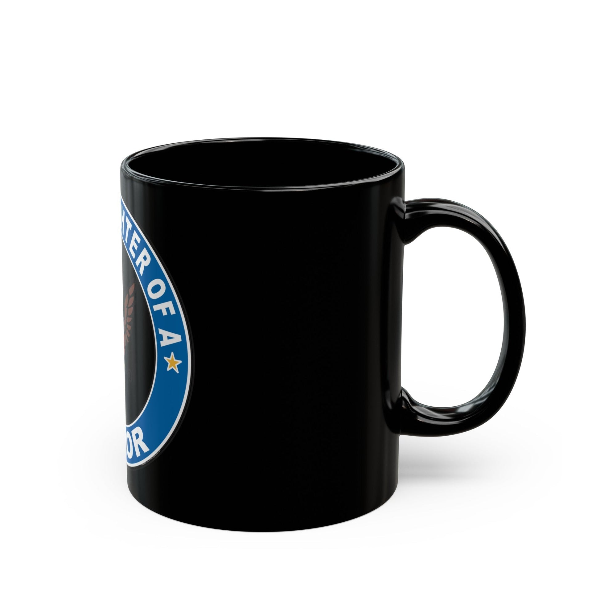 Proud Daughter of a Sailor (U.S. Navy) Black Coffee Mug-The Sticker Space