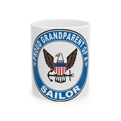 Proud Grandparent of a Sailor (U.S. Navy) White Coffee Mug-11oz-The Sticker Space