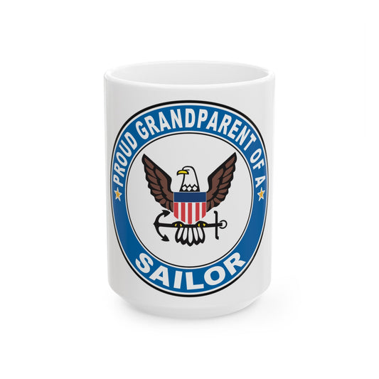 Proud Grandparent of a Sailor (U.S. Navy) White Coffee Mug-15oz-The Sticker Space