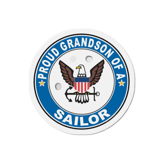 Proud Grandson of a Sailor (U.S. Navy) Die-Cut Magnet-2" x 2"-The Sticker Space