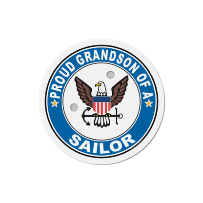 Proud Grandson of a Sailor (U.S. Navy) Die-Cut Magnet-3" x 3"-The Sticker Space