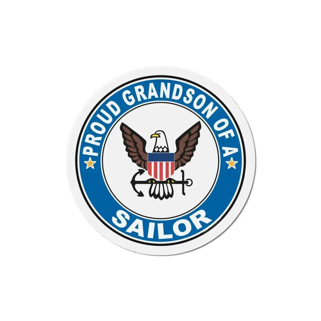 Proud Grandson of a Sailor (U.S. Navy) Refrigerator Magnet 6 Inch - The Sticker Space